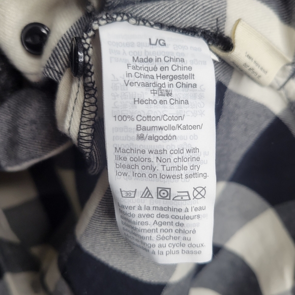 Madewell Black White Check Button Down Flannel Shirt - Picture 4 of 5